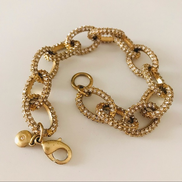 J CREW | Pavé Encrusted Gold Links - Picture 3 of 11